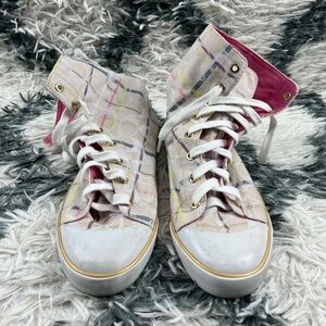 Coach Women's Bonney High-Top Canva Sneakers Multi-Color Size 10B
